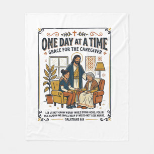 Jesus Caregiving Aging Parents Graphic Tee Christi Fleece Blanket