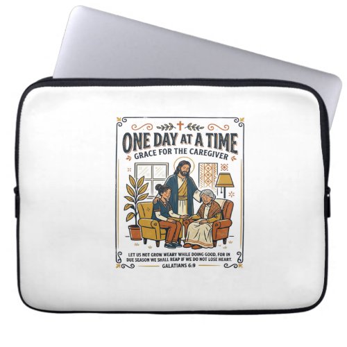 Jesus Caregiving Aging Parents Graphic Tee Christi Laptop Sleeve