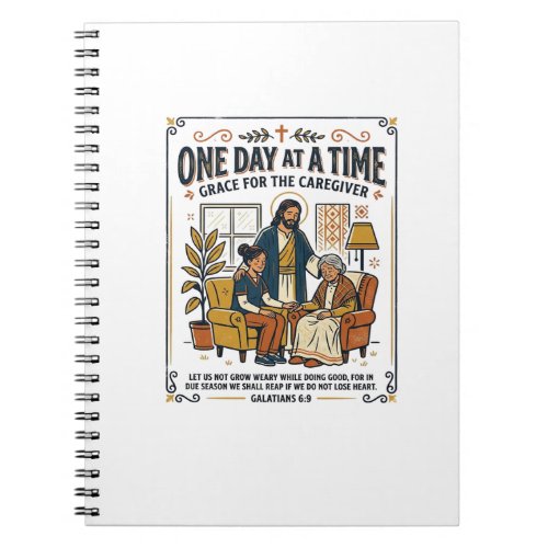 Jesus Caregiving Aging Parents Graphic Tee Christi Notebook