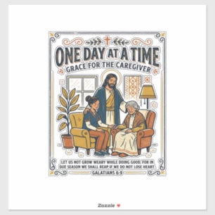Jesus Caregiving Aging Parents Graphic Tee Christi Sticker