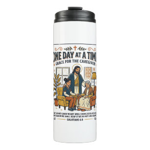 Jesus Caregiving Aging Parents Graphic Tee Christi Thermal Tumbler