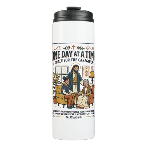Jesus Caregiving Aging Parents Graphic Tee Christi Thermal Tumbler