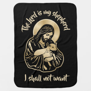Jesus Caring Shepherd Baby Blanket