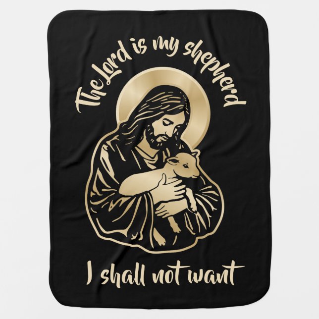 Jesus Caring Shepherd Baby Blanket (Front)