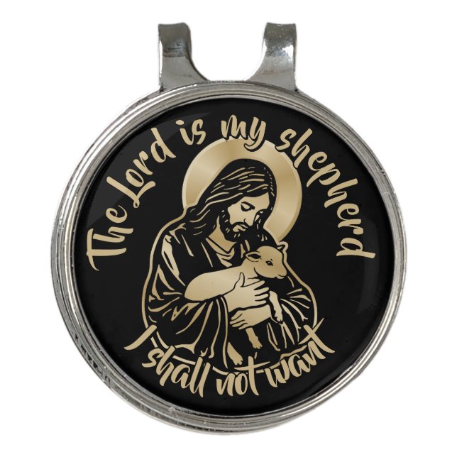 Jesus Caring Shepherd Golf Hat Clip (Front)