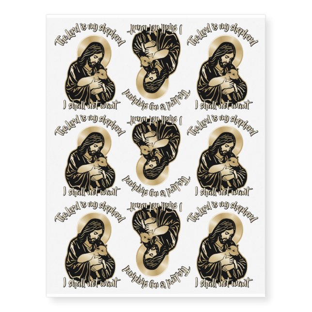 Jesus Caring Shepherd Temporary Tattoos (Front)