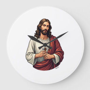Jesus Carpenter Mark Vintage Engraving Tee 2 Large Clock