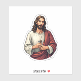 Jesus Carpenter Mark Vintage Engraving Tee 2 Sticker