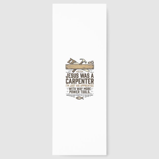 Jesus Carpenter Woodworker Apprentice Vintage Shir Bookmarks (Front)