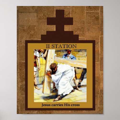 Jesus Carries His Cross Station II Poster