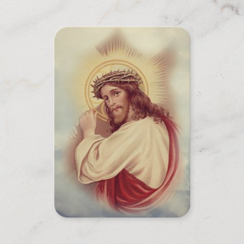 Jesus Carrying Cross Prayer Religious Holy Card