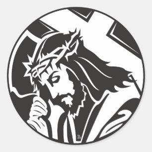 Jesus Carrying Cross Sticker