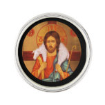 Jesus Carrying Lost Lamb On Shoulders Lapel Pin at Zazzle
