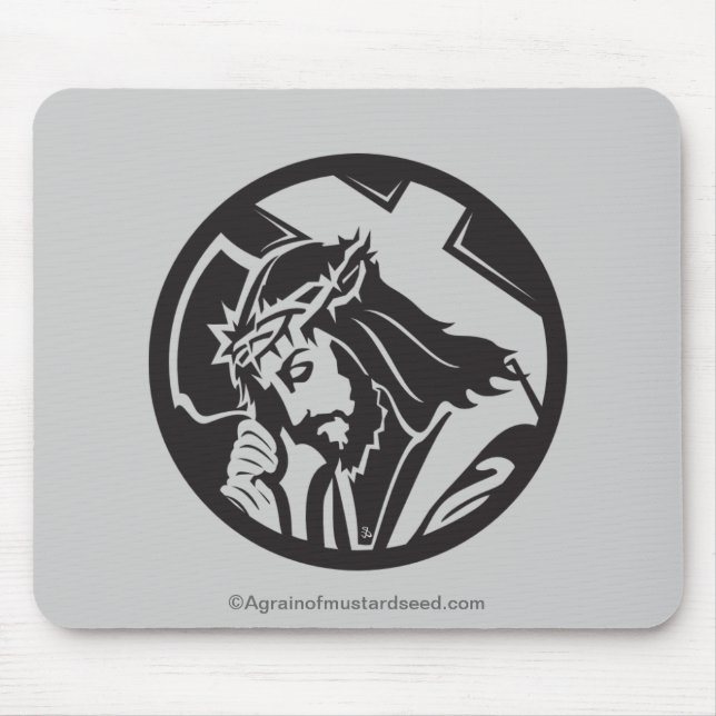 Jesus carrying the cross mouse pad (Front)