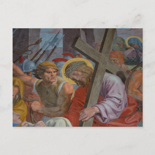 Jesus Carrying The Cross Postcard (Front)