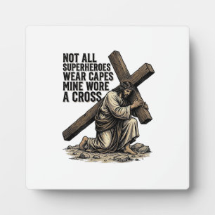 Jesus Carrying the Cross Vintage Christian Plaque