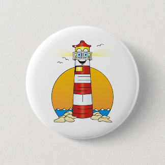 Jesus Cartoon Lighthouse Button