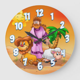 Jesus cartoon wall clock kids room