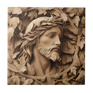 Jesus Carving Ceramic Tile