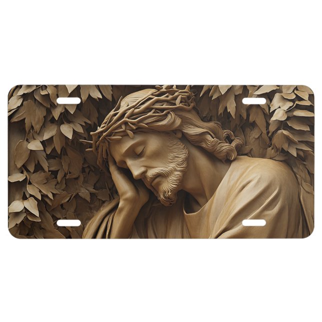 Jesus Carving License Plate (Front)