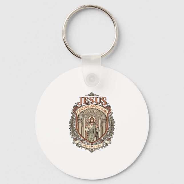 Jesus Cathedral Architecture Jesus Cathedral Archi Keychain (Front)