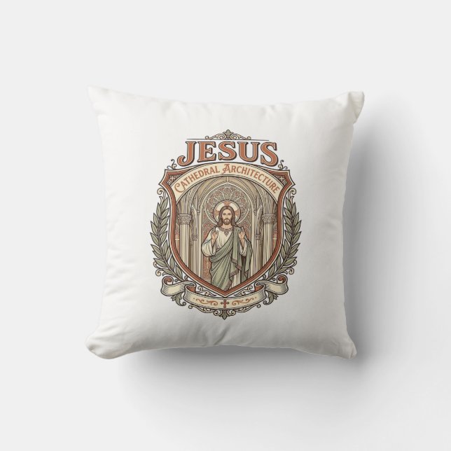 Jesus Cathedral Architecture Jesus Cathedral Archi Throw Pillow (Front)