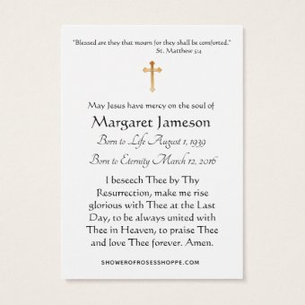 Jesus Catholic Funeral Memorial Holy Card - | Zazzle