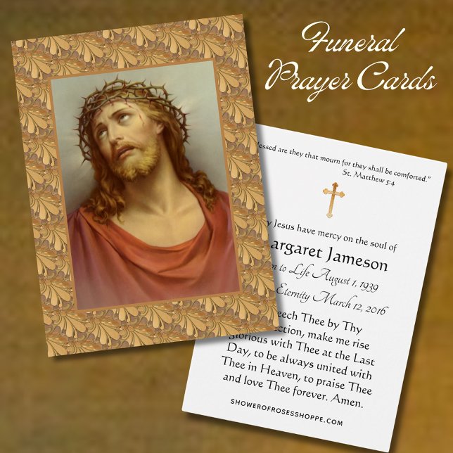 Jesus Catholic Funeral Memorial Holy Card - (Creator Uploaded)