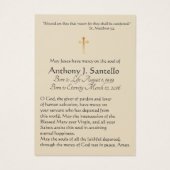 Jesus Catholic Funeral Sympathy Prayer Holy Card (Back)