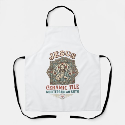 Jesus Ceramic Tile Mediterranean Faith Jesus Ceram Apron
