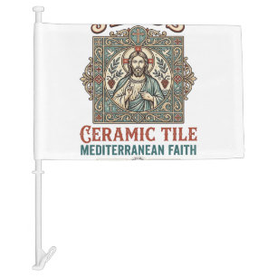 Jesus Ceramic Tile Mediterranean Faith Jesus Ceram Car Flag