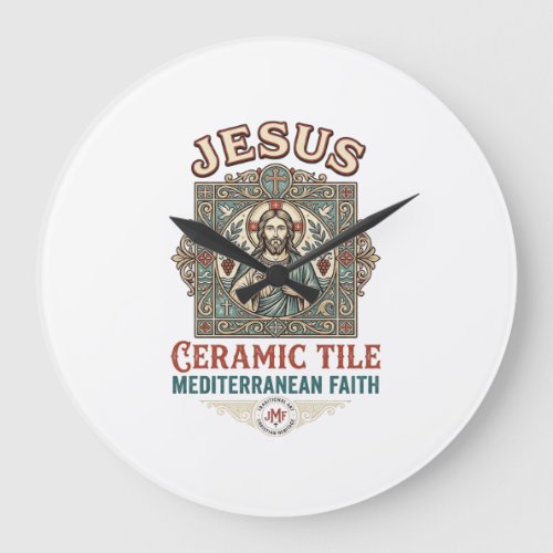 Jesus Ceramic Tile Mediterranean Faith Jesus Ceram Large Clock