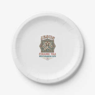 Jesus Ceramic Tile Mediterranean Faith Jesus Ceram Paper Plates