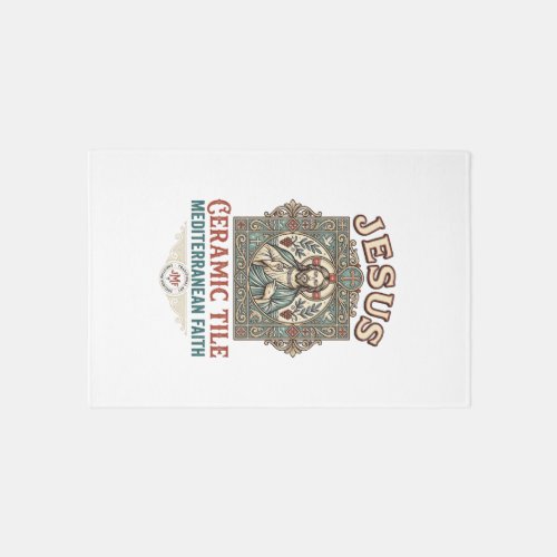 Jesus Ceramic Tile Mediterranean Faith Jesus Ceram Rug