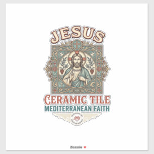 Jesus Ceramic Tile Mediterranean Faith Jesus Ceram Sticker