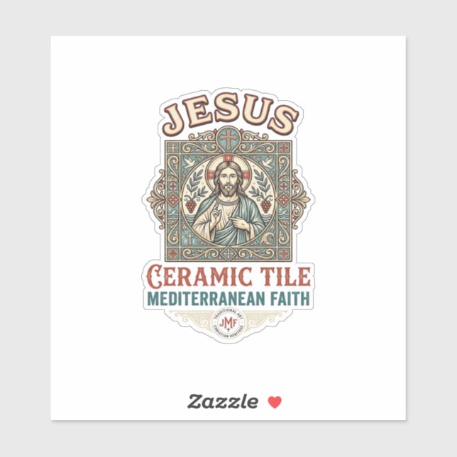 Jesus Ceramic Tile Mediterranean Faith Jesus Ceram Sticker (Sheet)