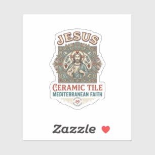 Jesus Ceramic Tile Mediterranean Faith Jesus Ceram Sticker