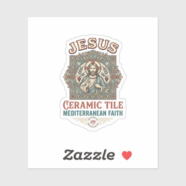 Jesus Ceramic Tile Mediterranean Faith Jesus Ceram Sticker (Sheet)