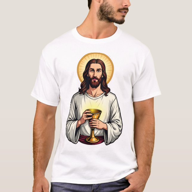 Jesus Chalice Crest Vintage Engraving Shirt 2 (Front)