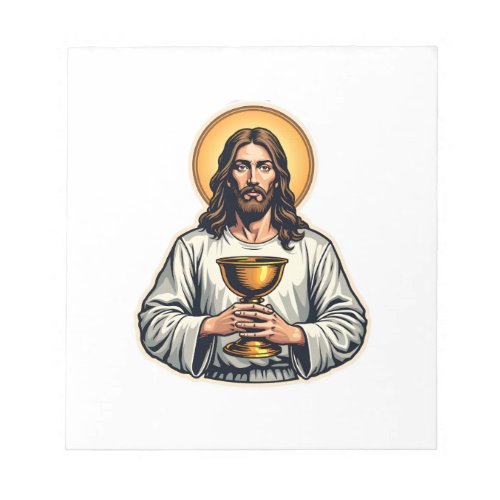 Jesus Chalice Crest Vintage Engraving Shirt 2 Notepad