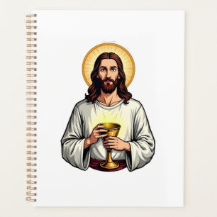 Jesus Chalice Crest Vintage Engraving Shirt 2 Planner