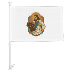 Jesus Chalk Covered Black Gym Clothes Mess Workout Car Flag