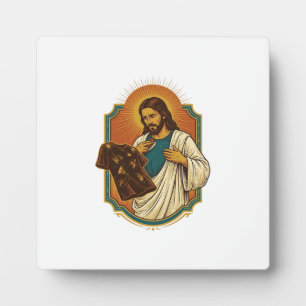 Jesus Chalk Covered Black Gym Clothes Mess Workout Plaque