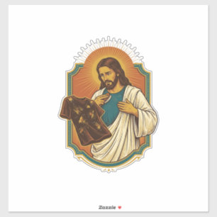 Jesus Chalk Covered Black Gym Clothes Mess Workout Sticker
