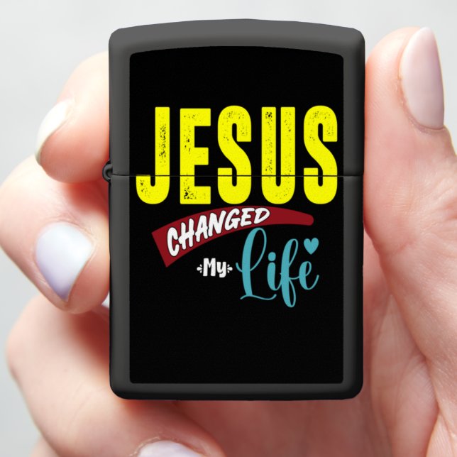 JESUS CHANGED MY LIFE ZIPPO LIGHTER (In Hand)