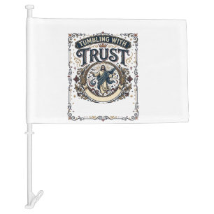Jesus Cheer Gymnastics Graphic Tee Christian Art_1 Car Flag
