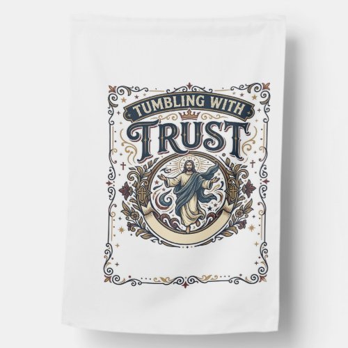Jesus Cheer Gymnastics Graphic Tee Christian Art_1 House Flag