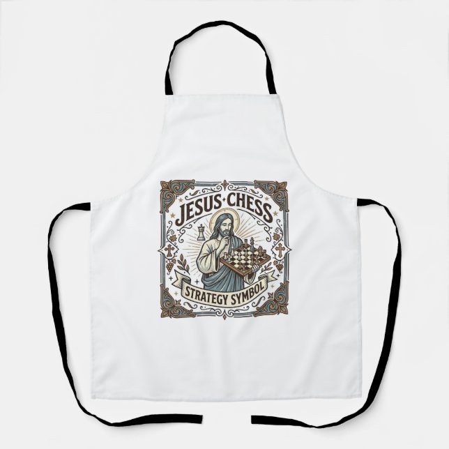 Jesus Chess Strategy Symbol Jesus Chess Strategy C Apron (Front)