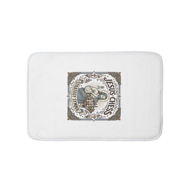 Jesus Chess Strategy Symbol Jesus Chess Strategy C Bath Mat (Front)