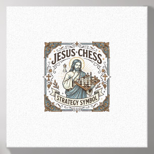 Jesus Chess Strategy Symbol Jesus Chess Strategy C Canvas Photo Tile